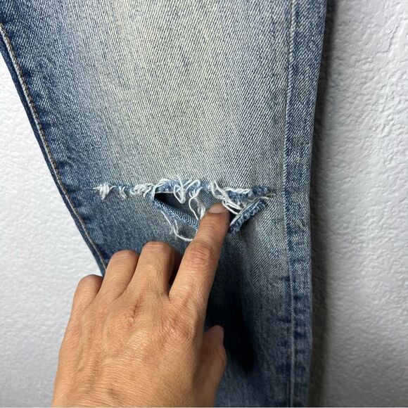 We The Free High-Rise Hidden Button Fly Ankle Crop Raw Hem Women’s Jeans Sz 27 - Picture 8 of 13